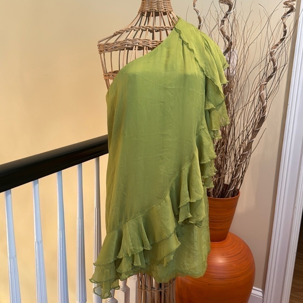 Ryu chiffon green dress NWT